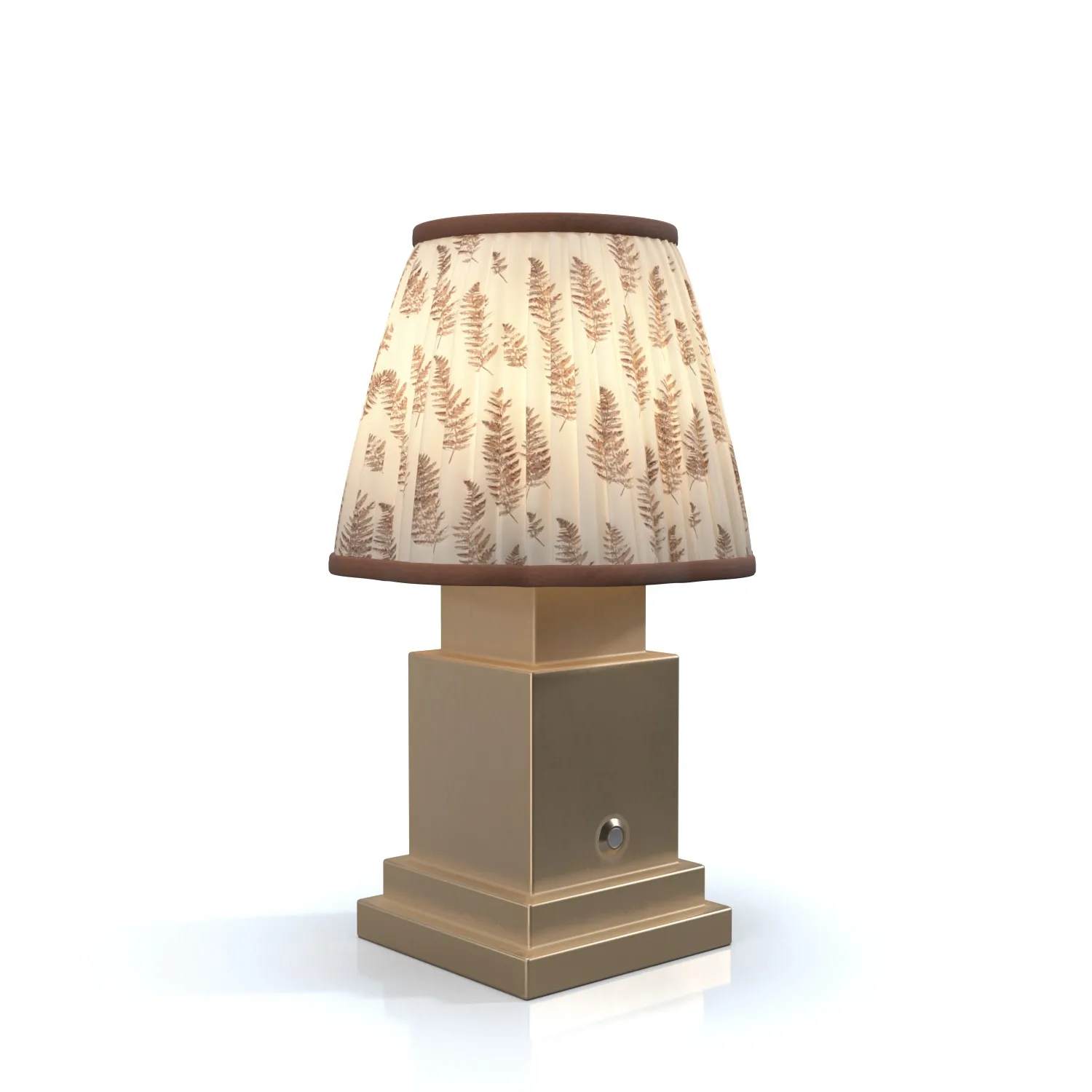 Chocolate Brown Fern Scalloped Table Lamp PBR 3D Model_01